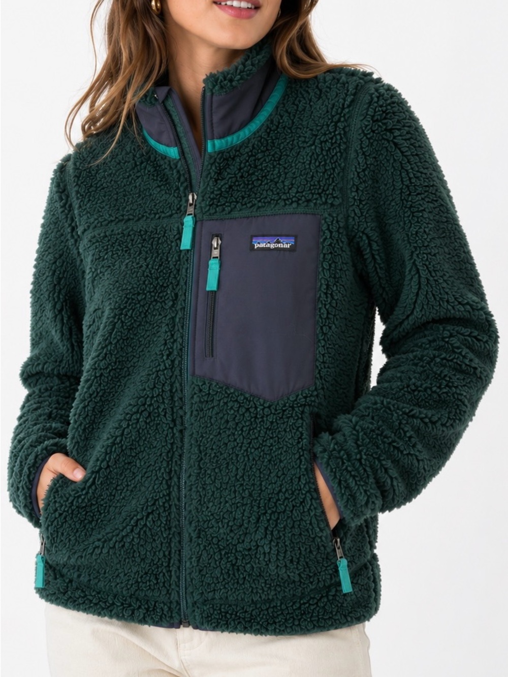 Patagonia Classic Retro-X Fleece Jacket Borealis Green Teal Gorpcore Size S